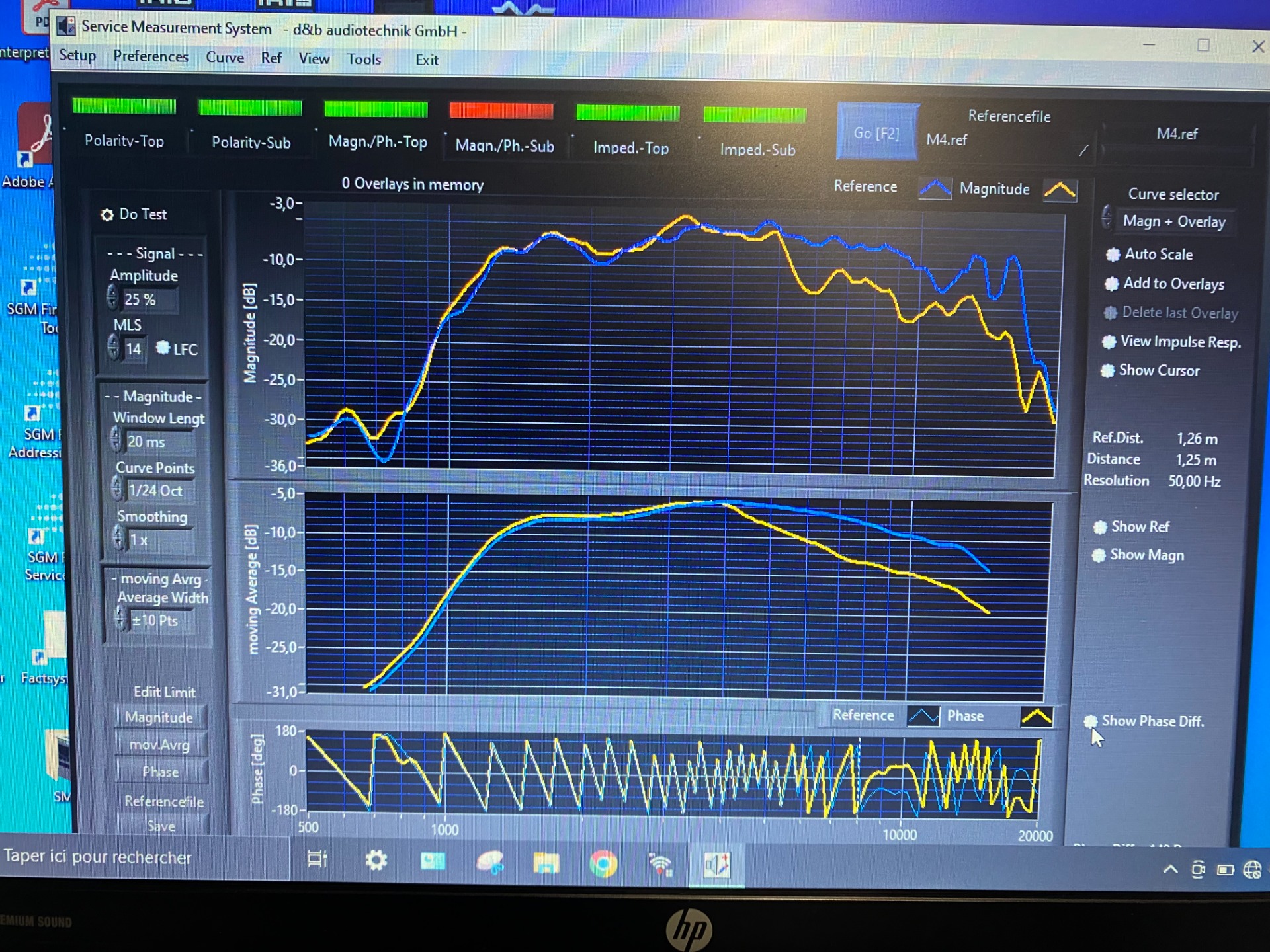  Courbes des fréquences grave (ici entre 100 & 1000), envoyer par une enceinte