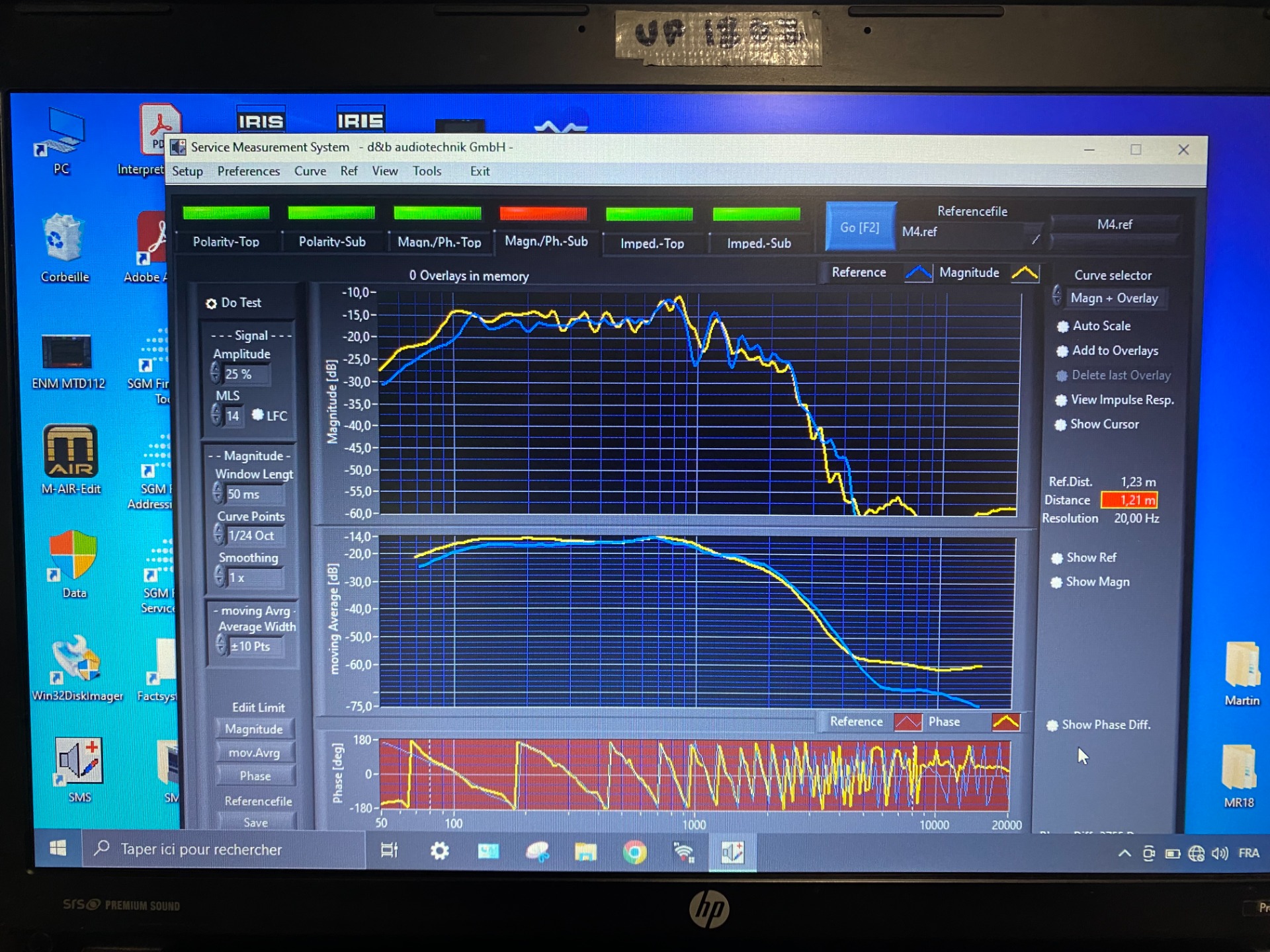  Courbes des fréquences aigu(ici entre 1000 & 10kHz), envoyer par une enceinte